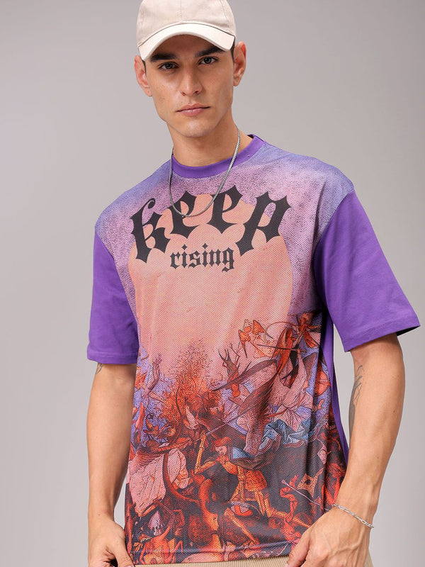 The Indian Garage Co Men Graphic Printed Round Neck Boxy T-shirt