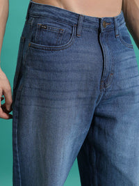 HIGHLANDER Men Loose Baggy Fit Clean Look Light Fade Cotton Jeans