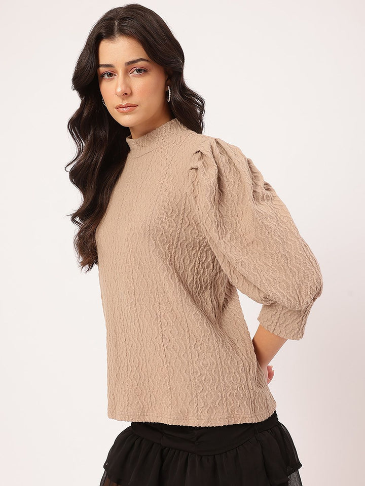 DressBerry Feminine Fusion Textured Knit Top