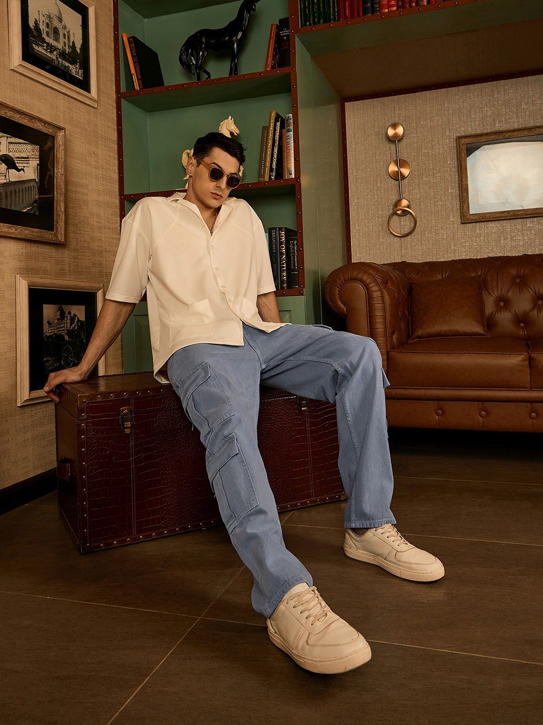 DENNISON Korean Baggy Fit Cargo Jeans