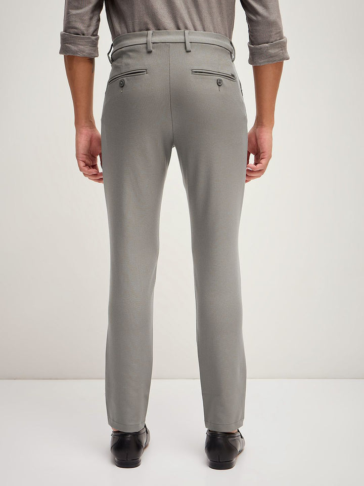 THE BEAR HOUSE Men Solid 4 Way Stretch Formal Trouser