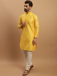 SOJANYA Geometric Embroidered Regular Kurta with Churidar & Woven Design Nehru Jacket