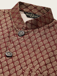 SOJANYA Manadrin Collar Kurta with Churidar & Nehru Jacket