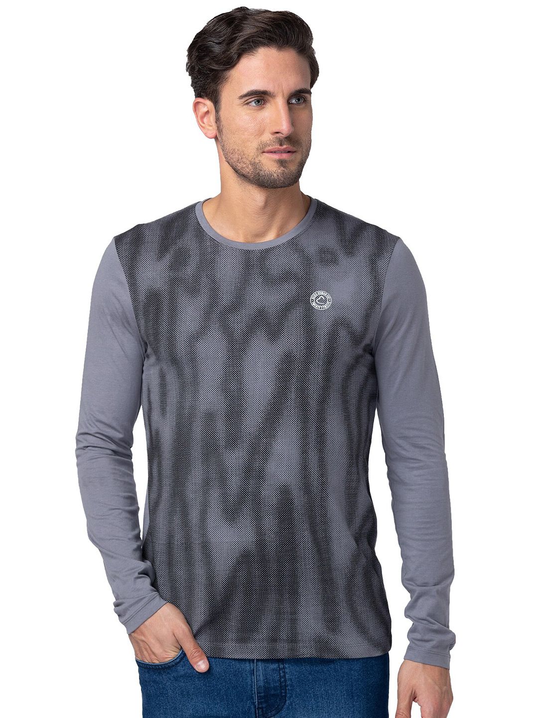 Being Human Slim Fit Abstract Printed Round Neck Casual T-shirt