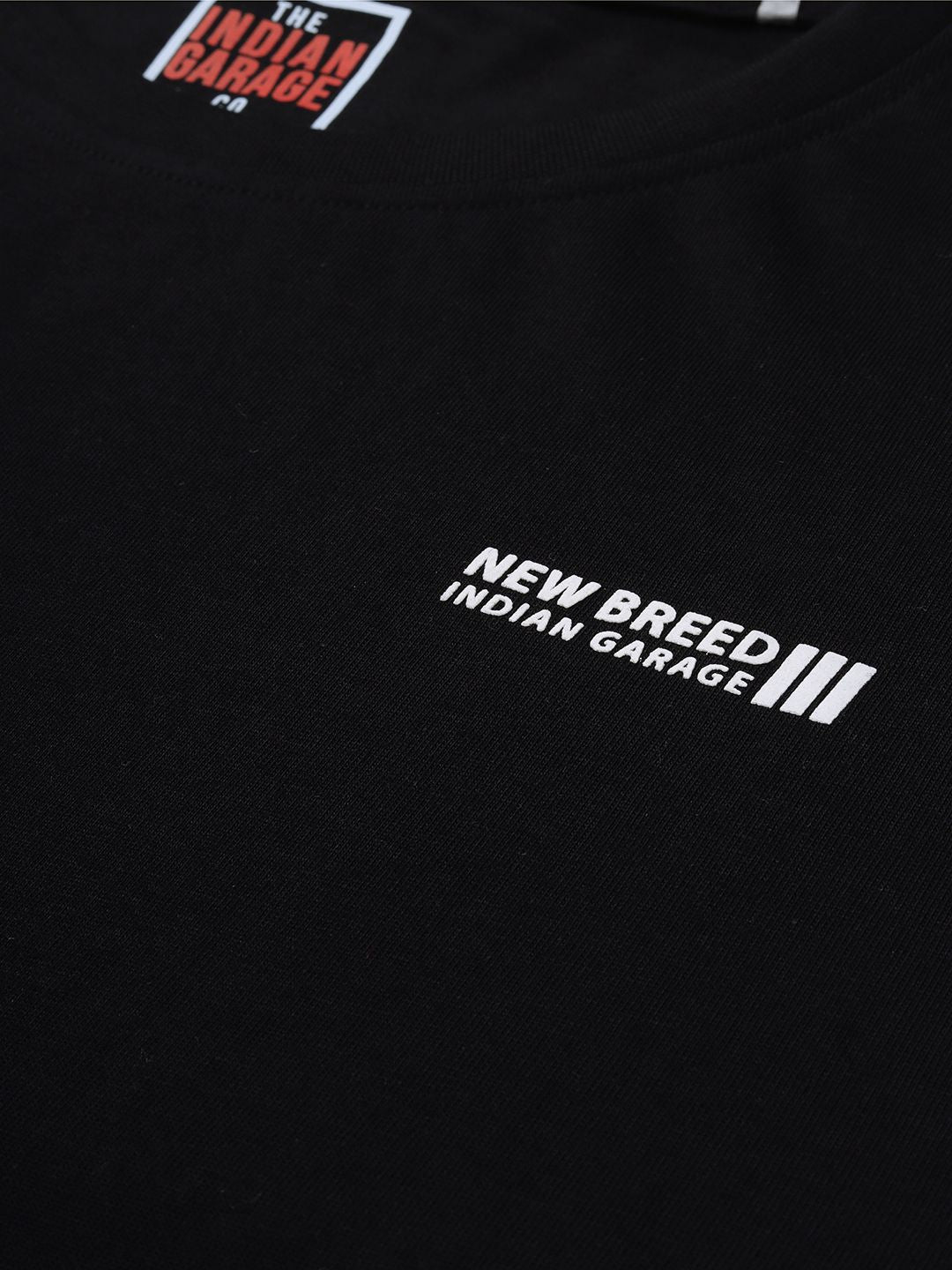The Indian Garage Co Men Black Solid Round Neck T-shirt