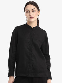 RAREISM Women Graphic Printed Mandarin Collar Casual Shirt