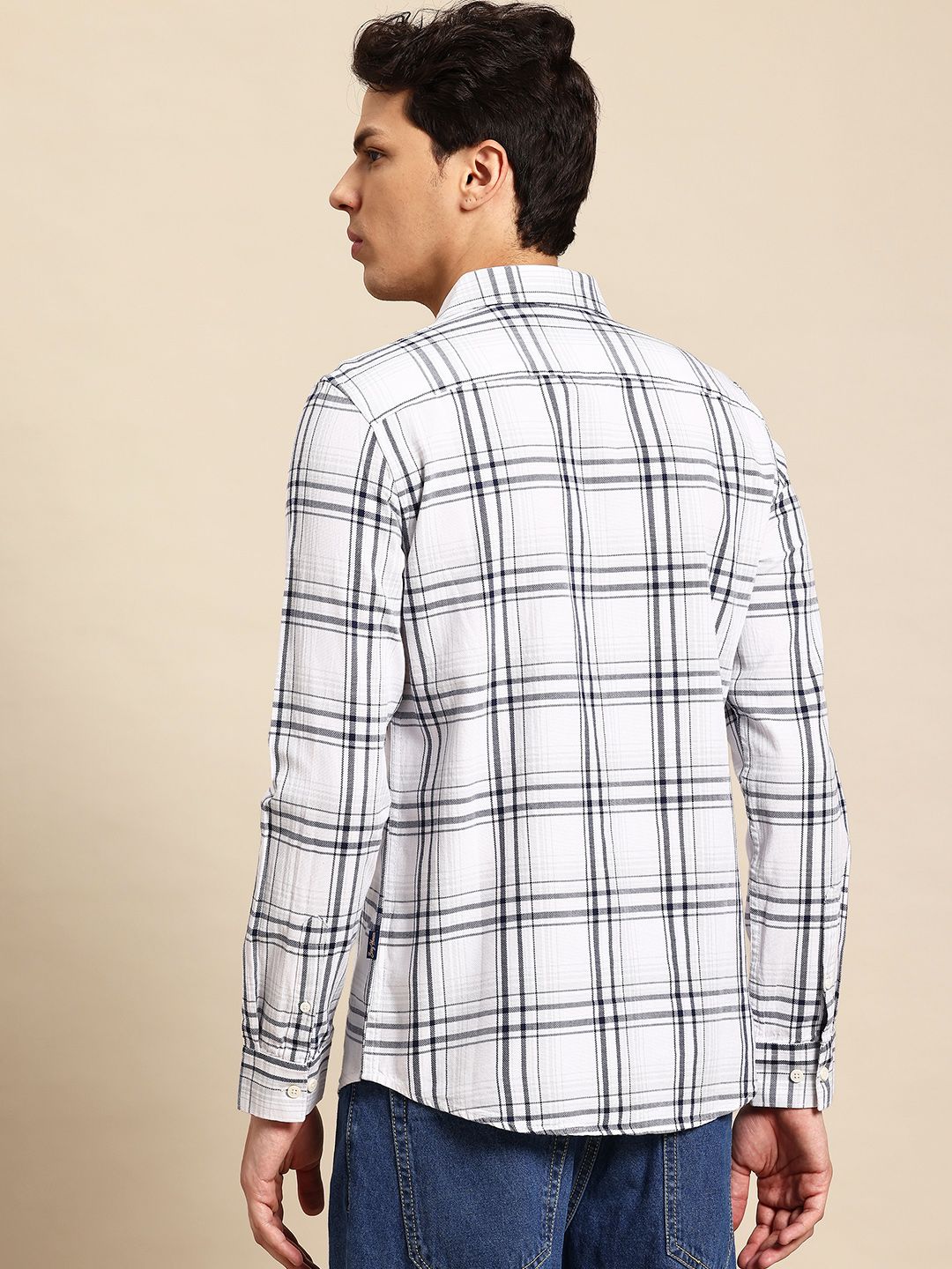 Being Human Men Slim Fit Pure Cotton Checked Casual Shirt