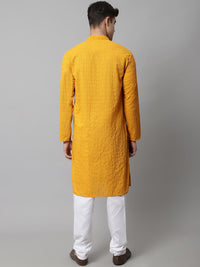 Jompers Men Mustard Yellow Regular Pure Cotton Kurta with Pyjamas