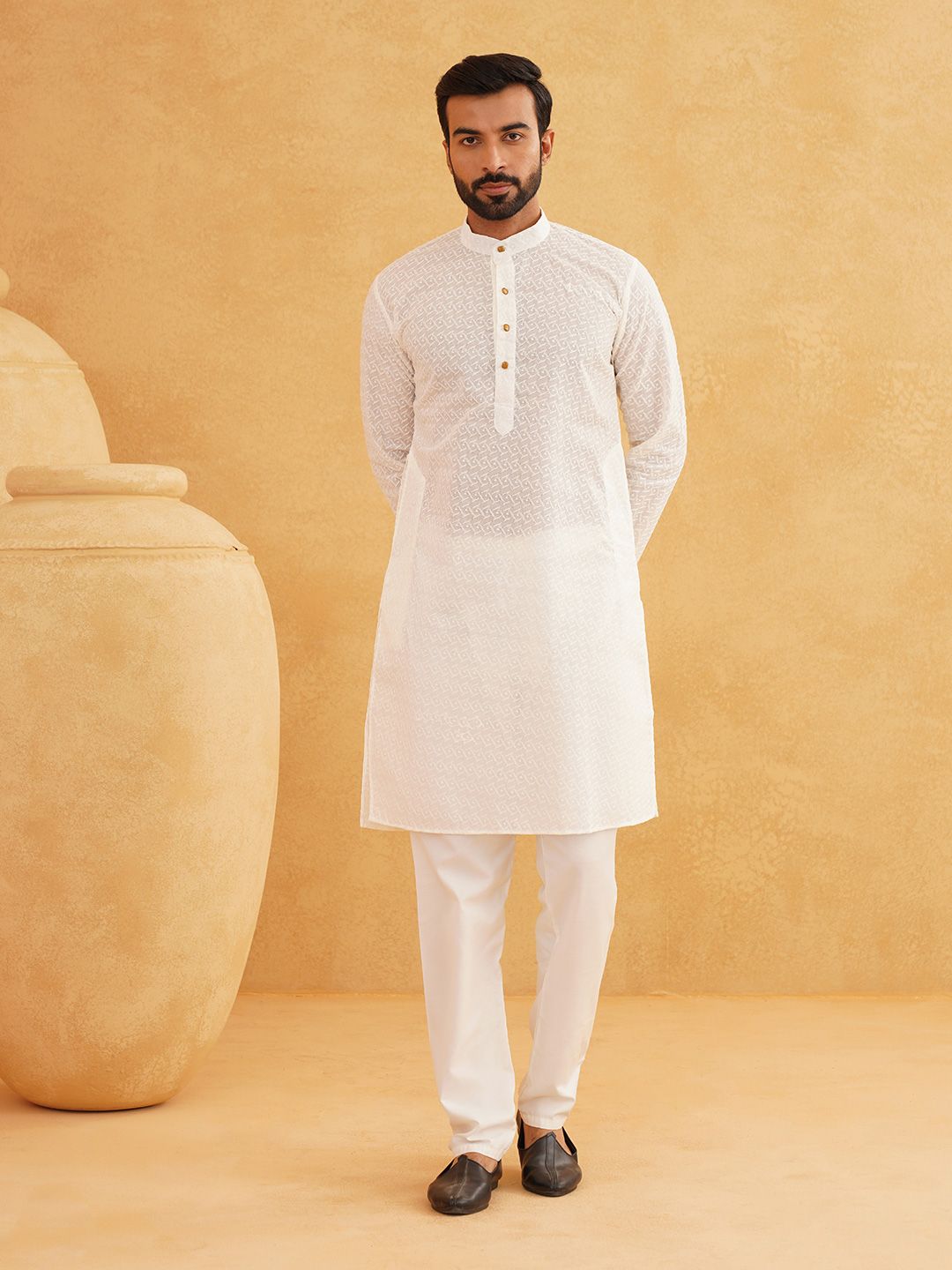 SOJANYA Ethnic Motifs Embroidered Pure Cotton Kurta