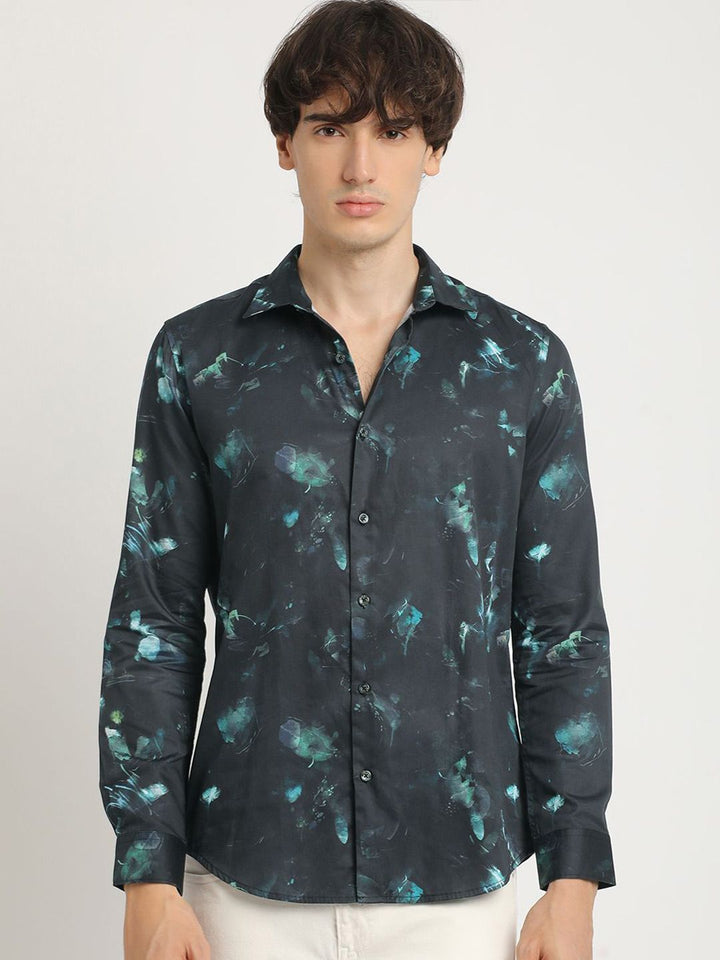 THE BEAR HOUSE Men Graphic Print Slim Fit Casual Shirt