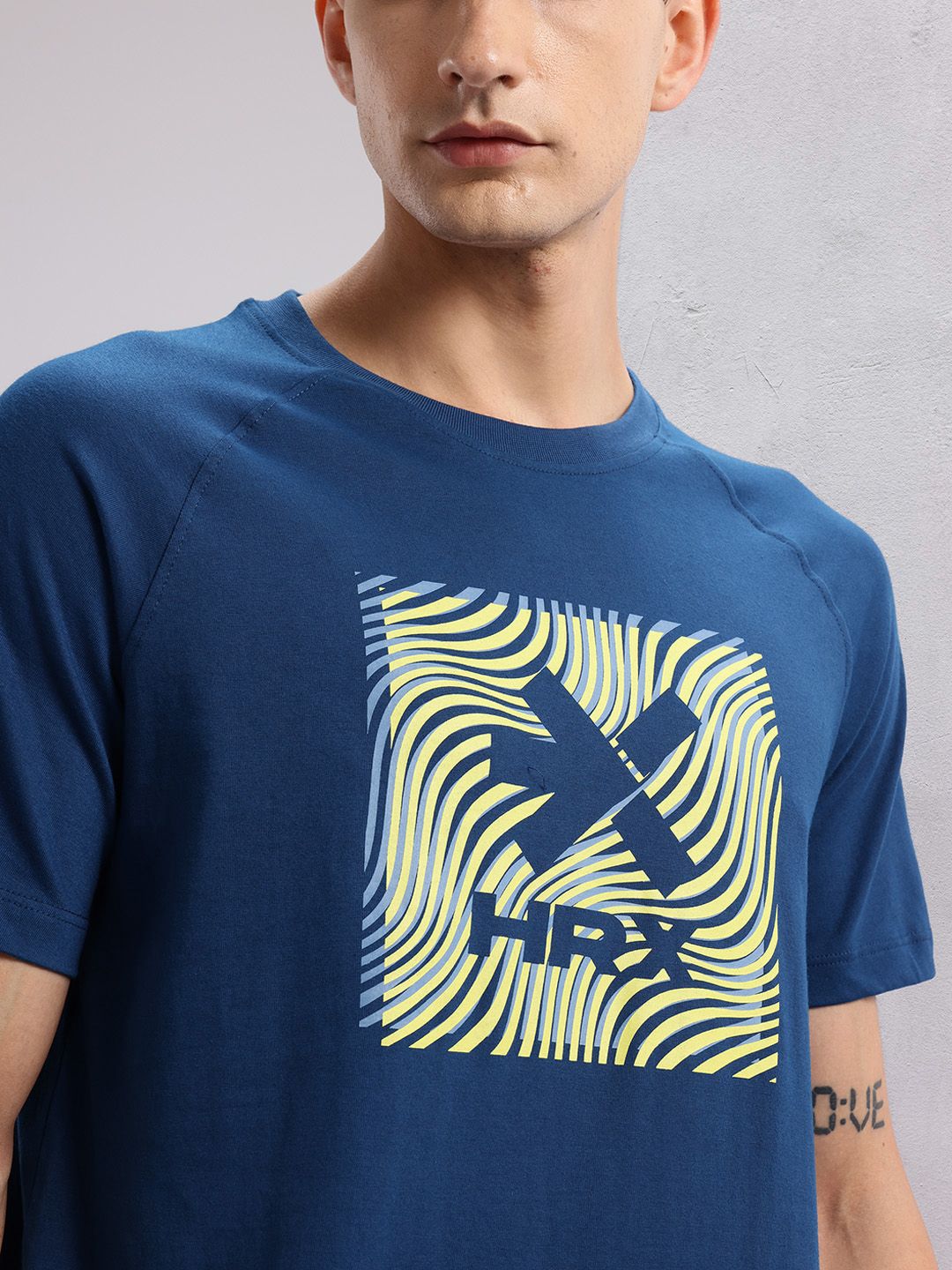 HRX by Hrithik Roshan Brand Logo Print Drop-Shoulder Sleeves Training T-shirt
