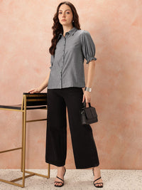 all about you Puff Sleeves Casual Shirt