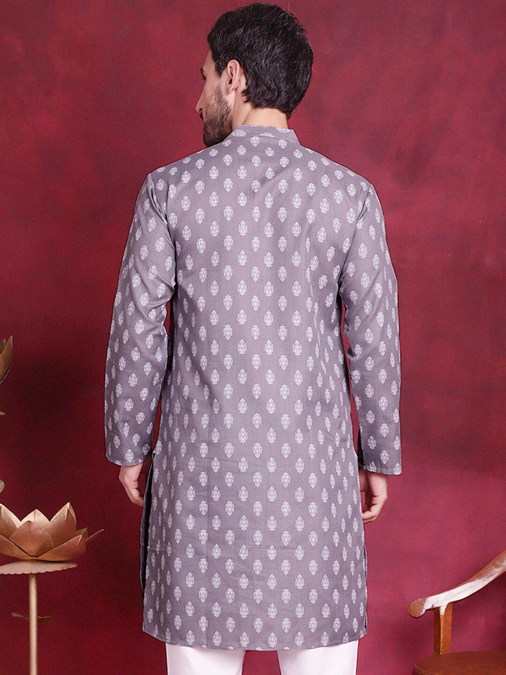 Jompers Geometric Embroidered Pure Cotton Chikankari Kurta