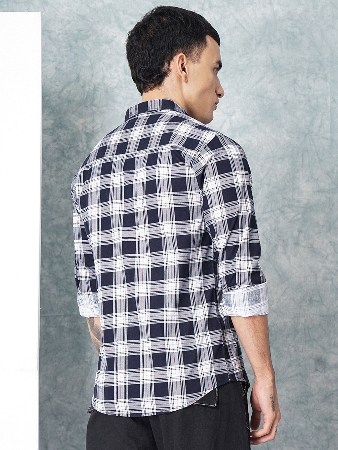 The Indian Garage Co Men Checked Pure Cotton Casual Shirt