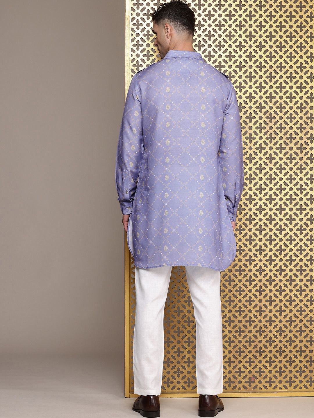 House of Pataudi Floral Printed Pathani Jashn Kurta