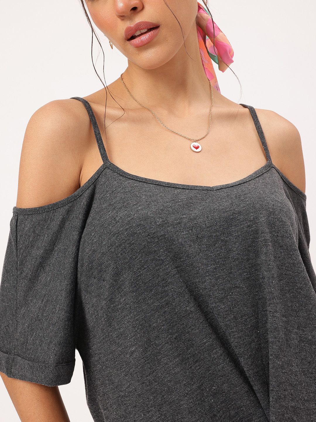 DressBerry Effortless Ease Cold-Shoulder Edition Top