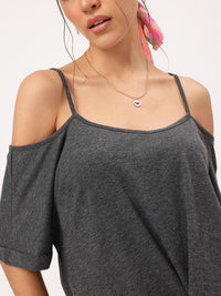 DressBerry Effortless Ease Cold-Shoulder Edition Top