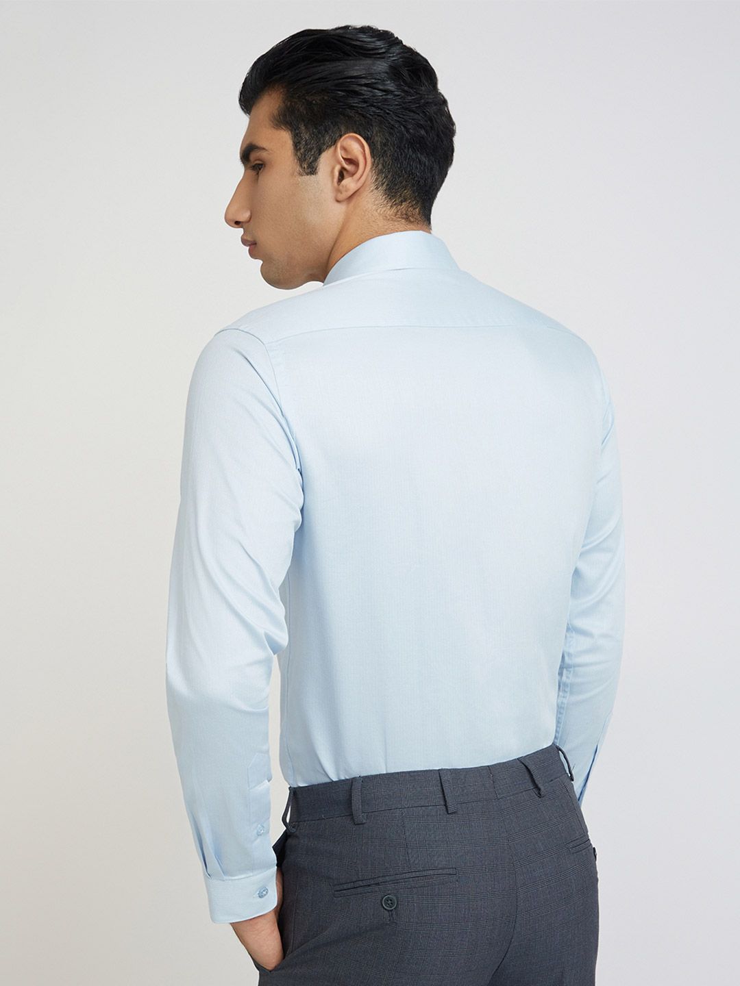 Raymond Self Design Slim Fit Pure Cotton Formal Shirt