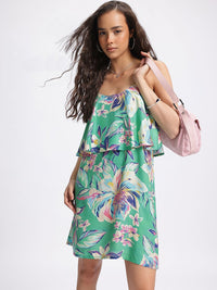 DressBerry Eye-Catching Floralicious Strappy A-Line Mini Dress