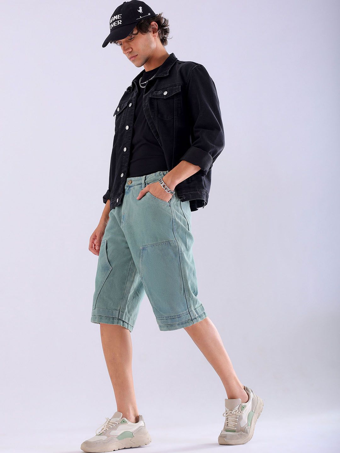 The Indian Garage Co Men Washed Outdoor Denim Shorts