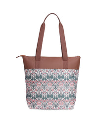 ZOUK Ethnic Printed Shopper Jute Tote Bag