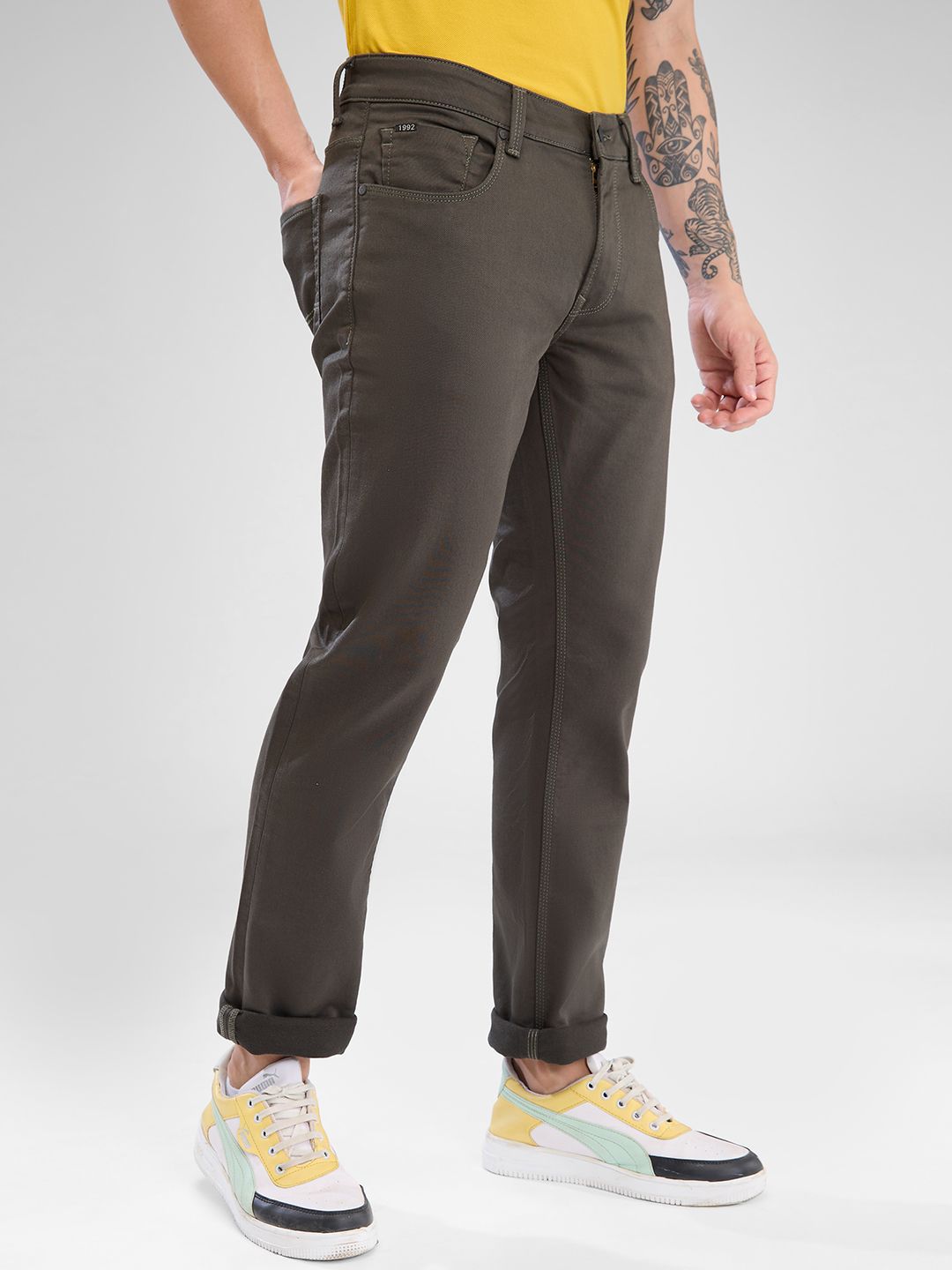 SPYKAR Men Mid Rise Clean Look Stretchable Jeans
