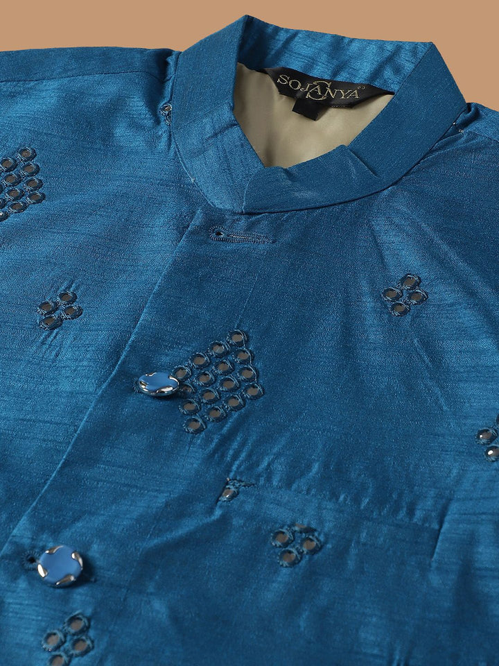 SOJANYA Embroidered Pure Cotton Kurta with Churidar