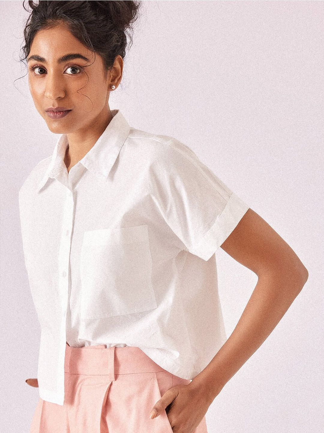 The Label Life Extended Sleeves Casual Boxy Fit  Shirt