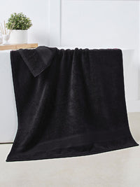 MYTRIDENT Unisex Set of 4 Black 500GSM Cotton Bath Towel