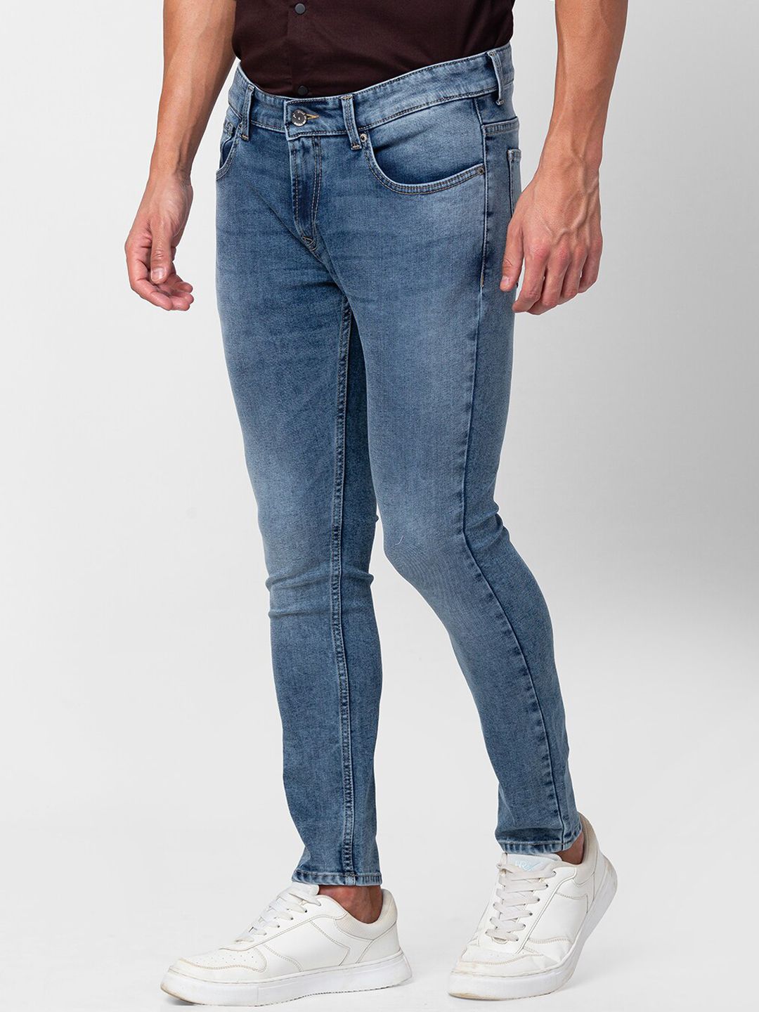 SPYKAR Men Blue Tapered Fit Heavy Fade Stretchable Cotton Jeans