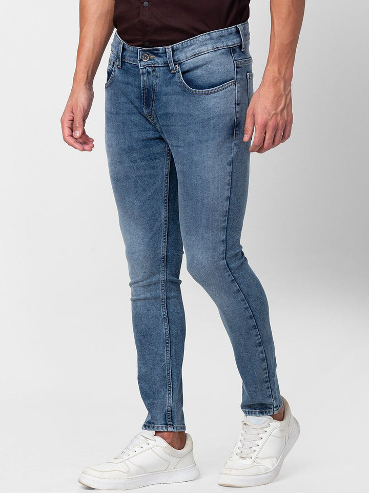 SPYKAR Men Blue Tapered Fit Heavy Fade Stretchable Cotton Jeans