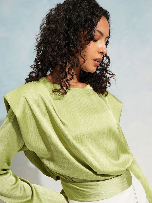 CHIC BY TOKYO TALKIES Solid Waist Tie-Ups Top