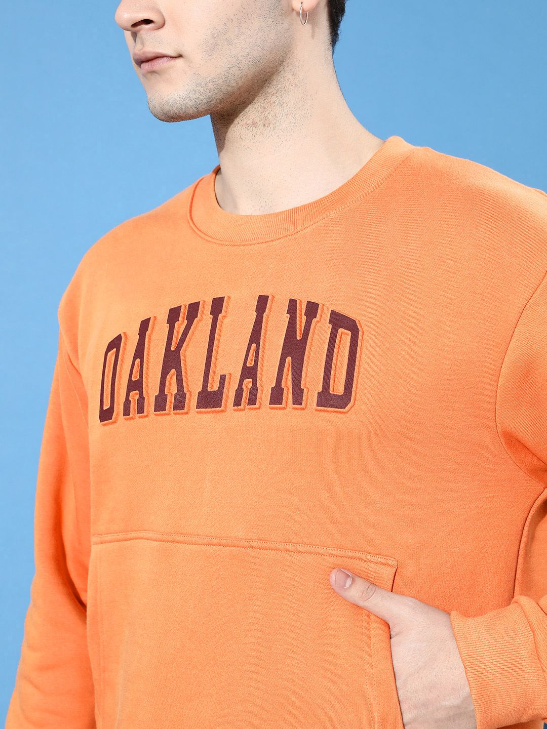 DILLINGER Men Typography Oversized Fleece Sweatshirt