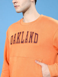 DILLINGER Men Typography Oversized Fleece Sweatshirt