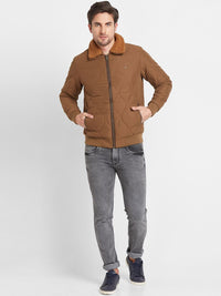 Being Human Spread Collar Faux Fur Trim Quilted Jacket