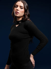 Tokyo Talkies Women Full Sleeve High Neck Sweater