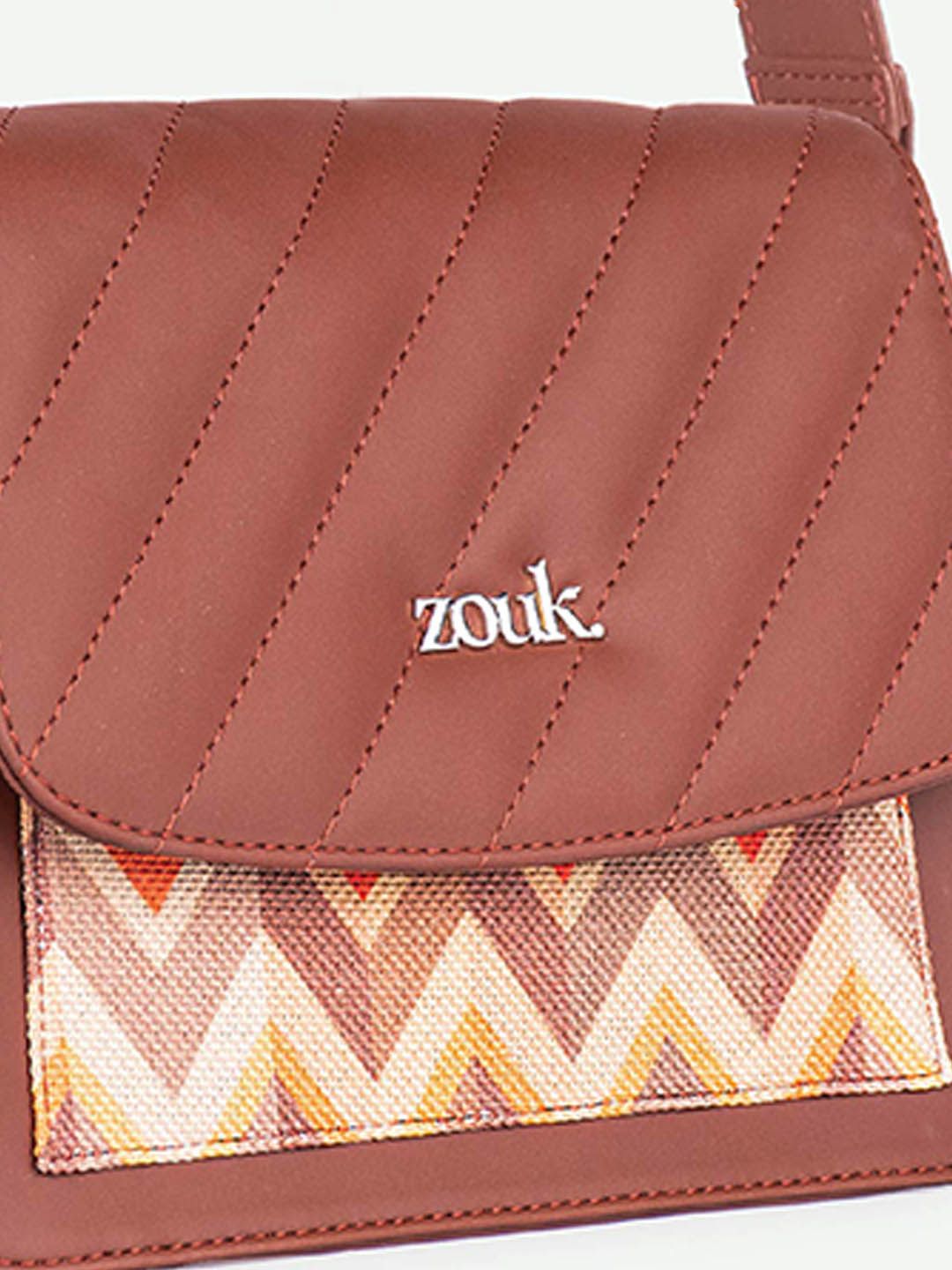 ZOUK Women Stripes Structured Basic Sling Bag