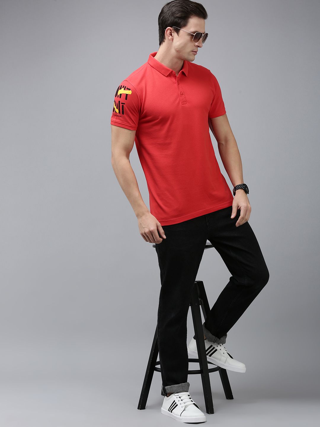 SPYKAR Polo Collar Pure Cotton Slim Fit T-shirt