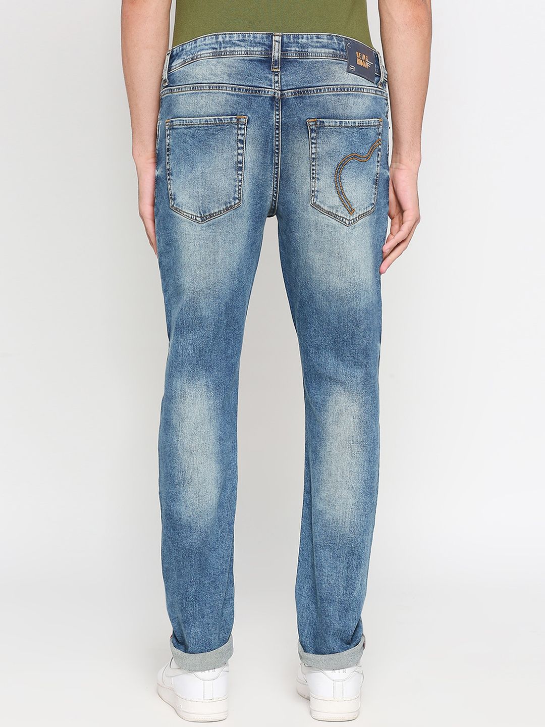 Being Human Men Slim Fit Mildly Distressed Mid-Rise Heavy Fade Jeans