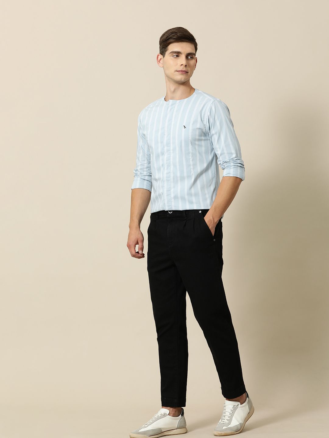 Mr Bowerbird Men Black Solid Stretchable Casual Jeans
