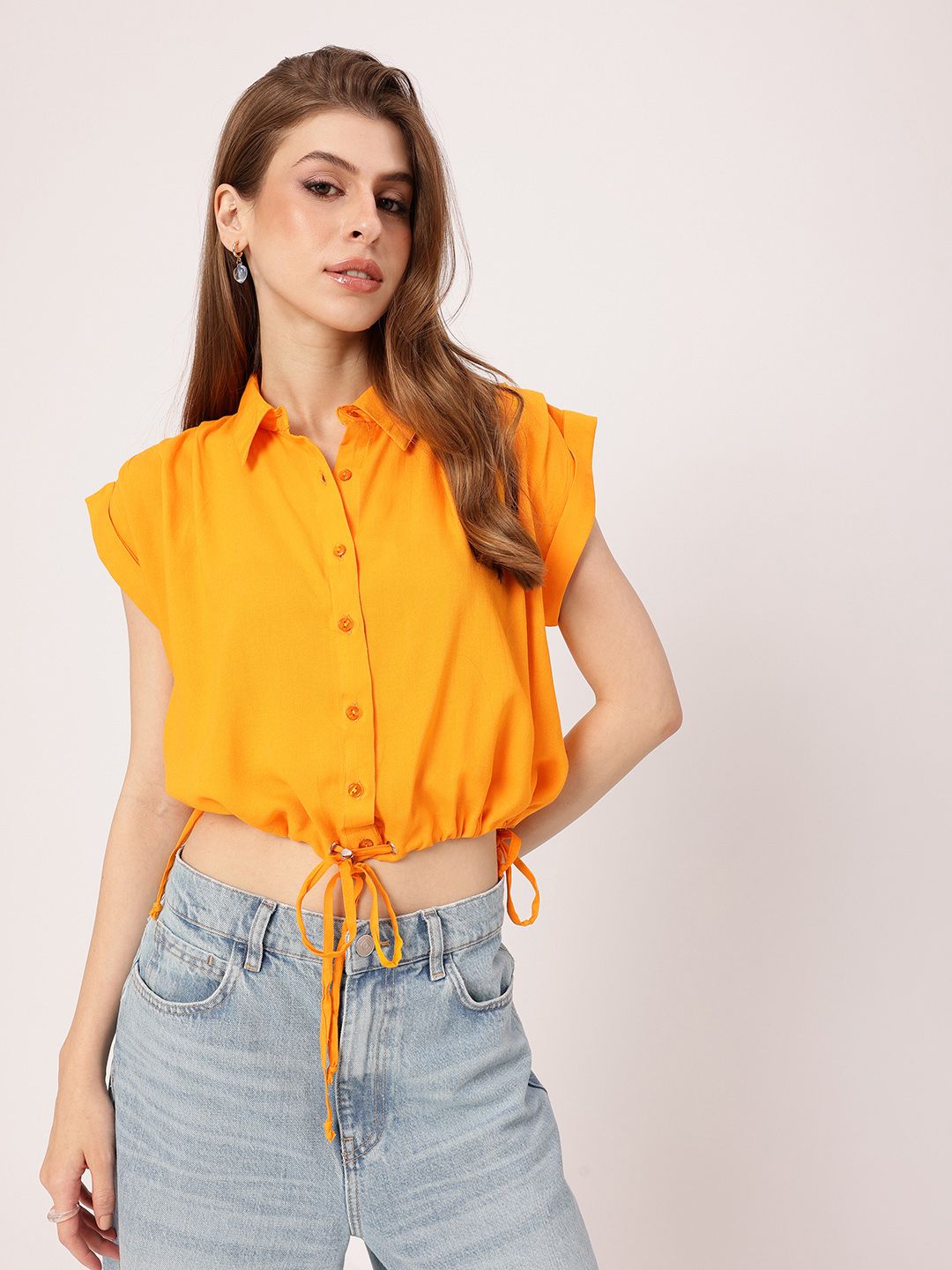 DressBerry Vibrant Game Shirt Style Crop Top