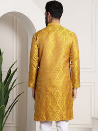 SOJANYA Lelaki Tenunan Design Jacquard Straight Kurta