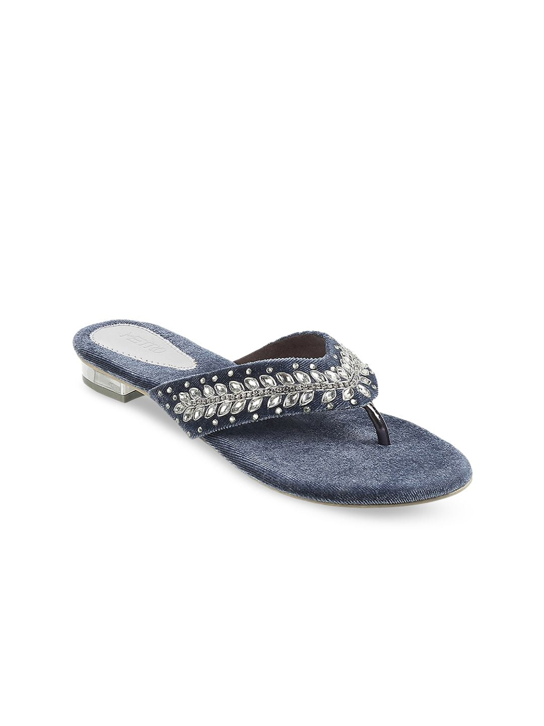 Metro Ethnic Embellished Open Toe Heels