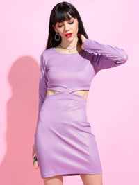 Tokyo Talkies Lavender Cut Outs Bodycon Dress