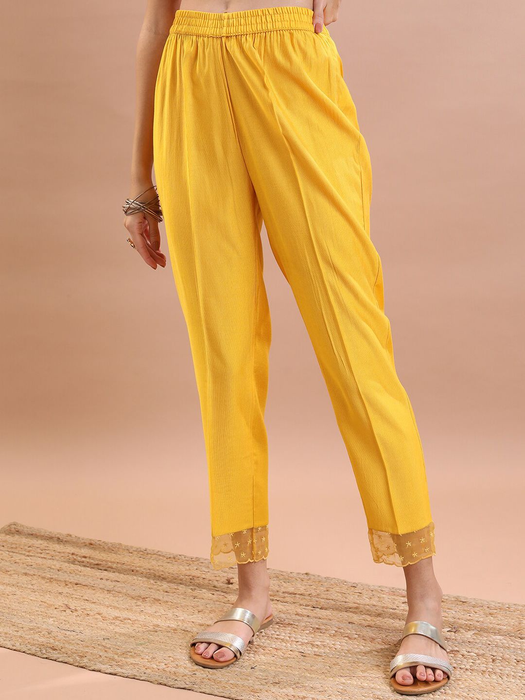 Vishudh Floral Embroidered Thread Work Kurta With Trousers & Dupatta