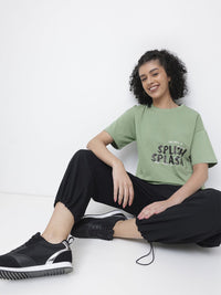 DressBerry Poolside Paradise Printed Boxy T-shirt