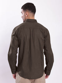Bene Kleed Spread Collar Cotton Linen Regular Fit Casual Shirt