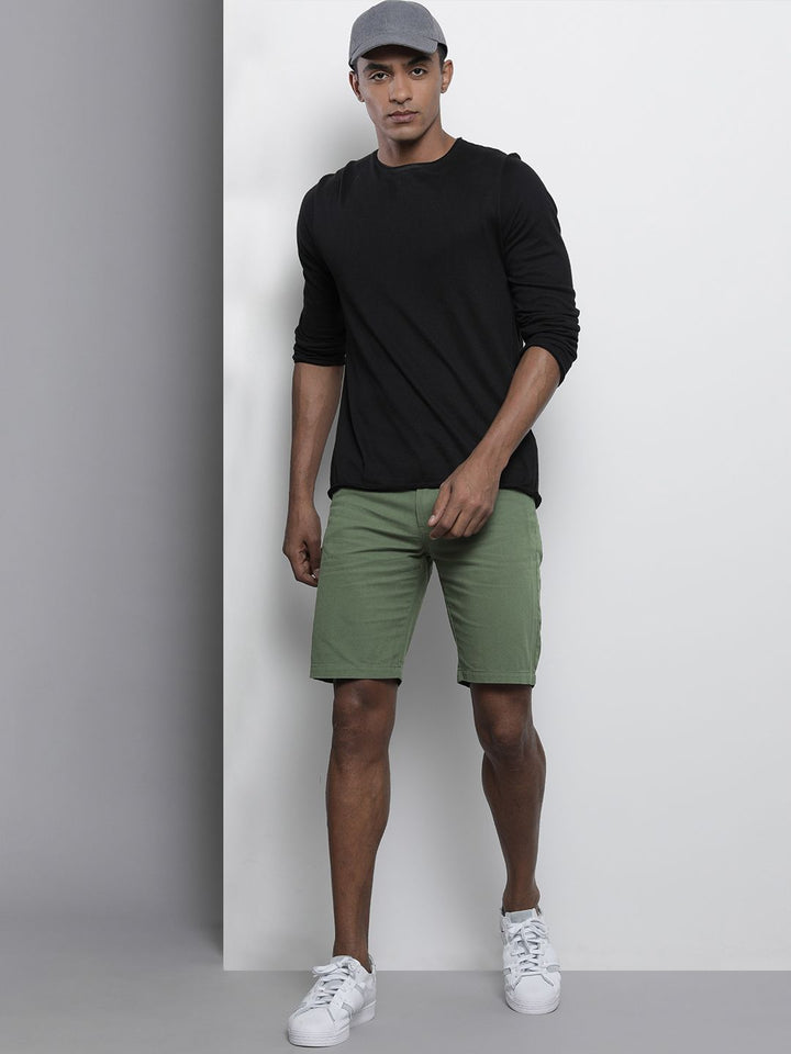 The Indian Garage Co Men Green Slim Fit Chino Shorts