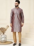 SOJANYA Kurta Kolar Mandarin Rekaan Tenun Geometrik dengan Churidar