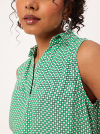 DressBerry Straight-Up Vintage Geometric Chic A-line Dress